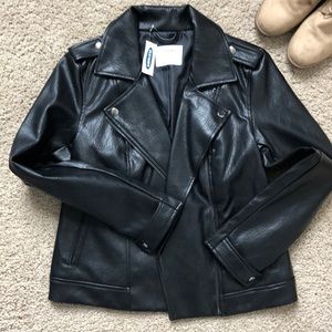 🍁NWT FAUX LEATHER MOTO JACKET | XS